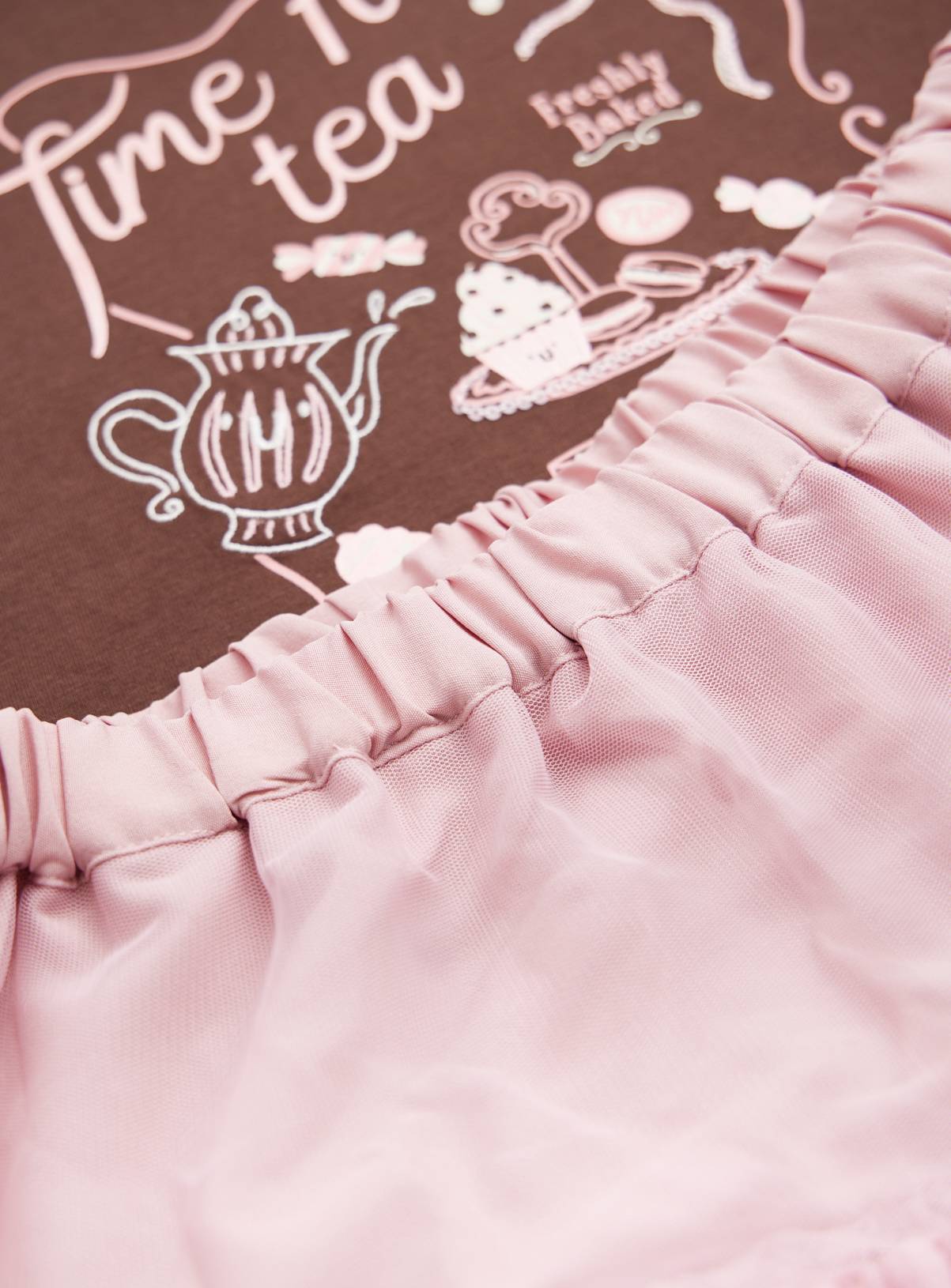 Time for Tea Long Sleeve Top & Tutu Skirt Set 7-8 years - Image 2