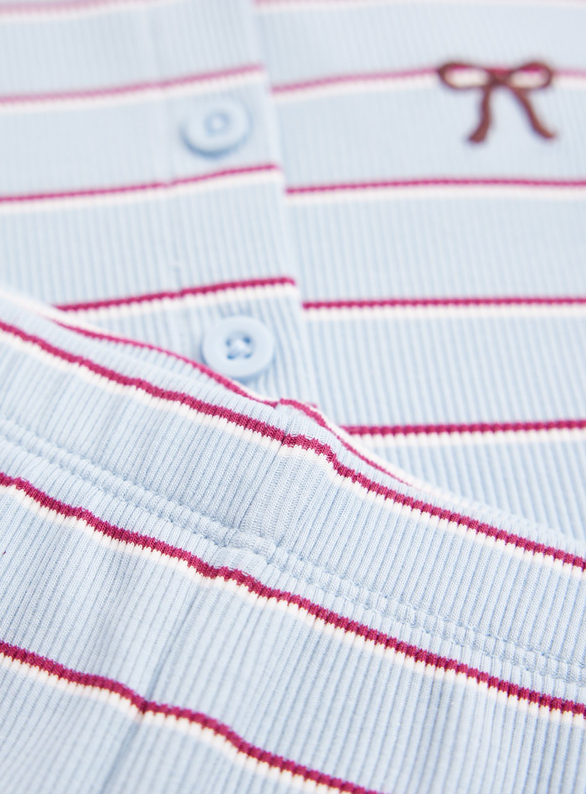 Blue Striped Rib Pyjama Set 7-8 years - Image 2 thumbnail
