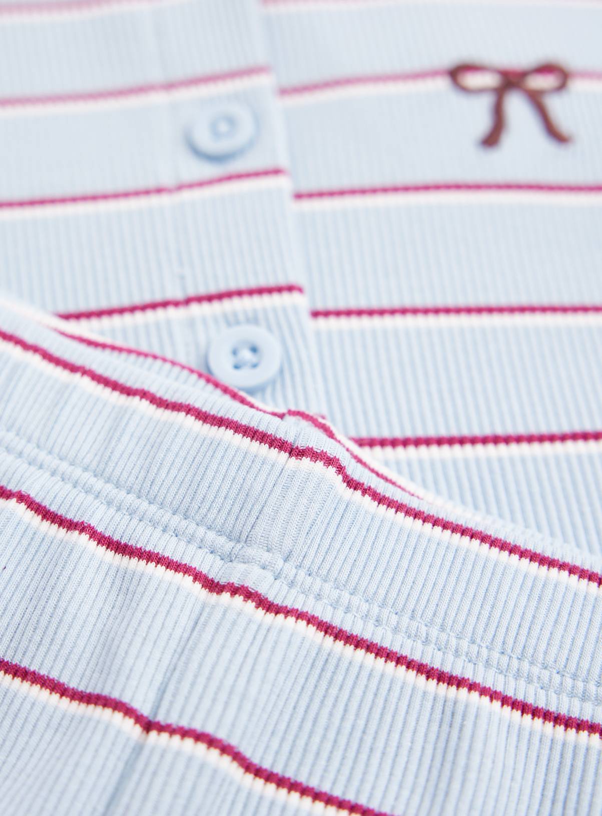 Blue Striped Rib Pyjama Set 7-8 years - Image 2