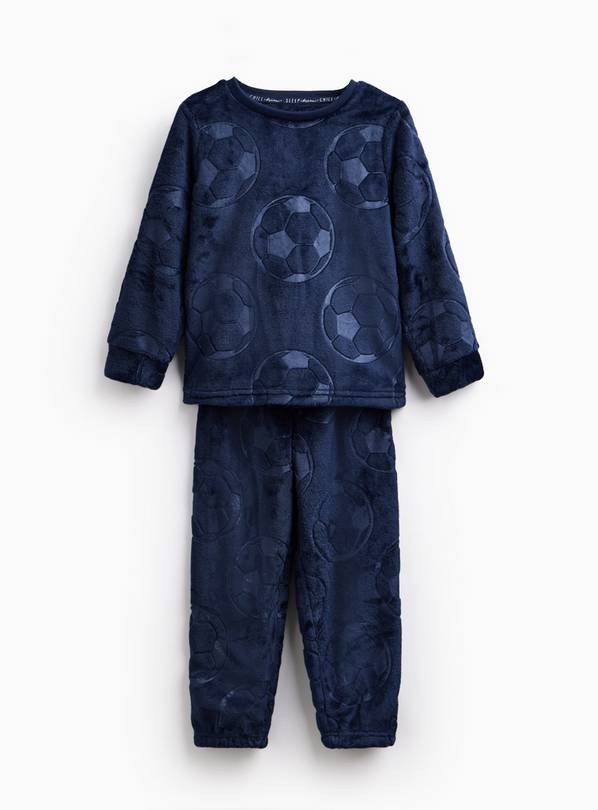 Navy Velour Football 2-Piece Pyjama Set 1-2 years