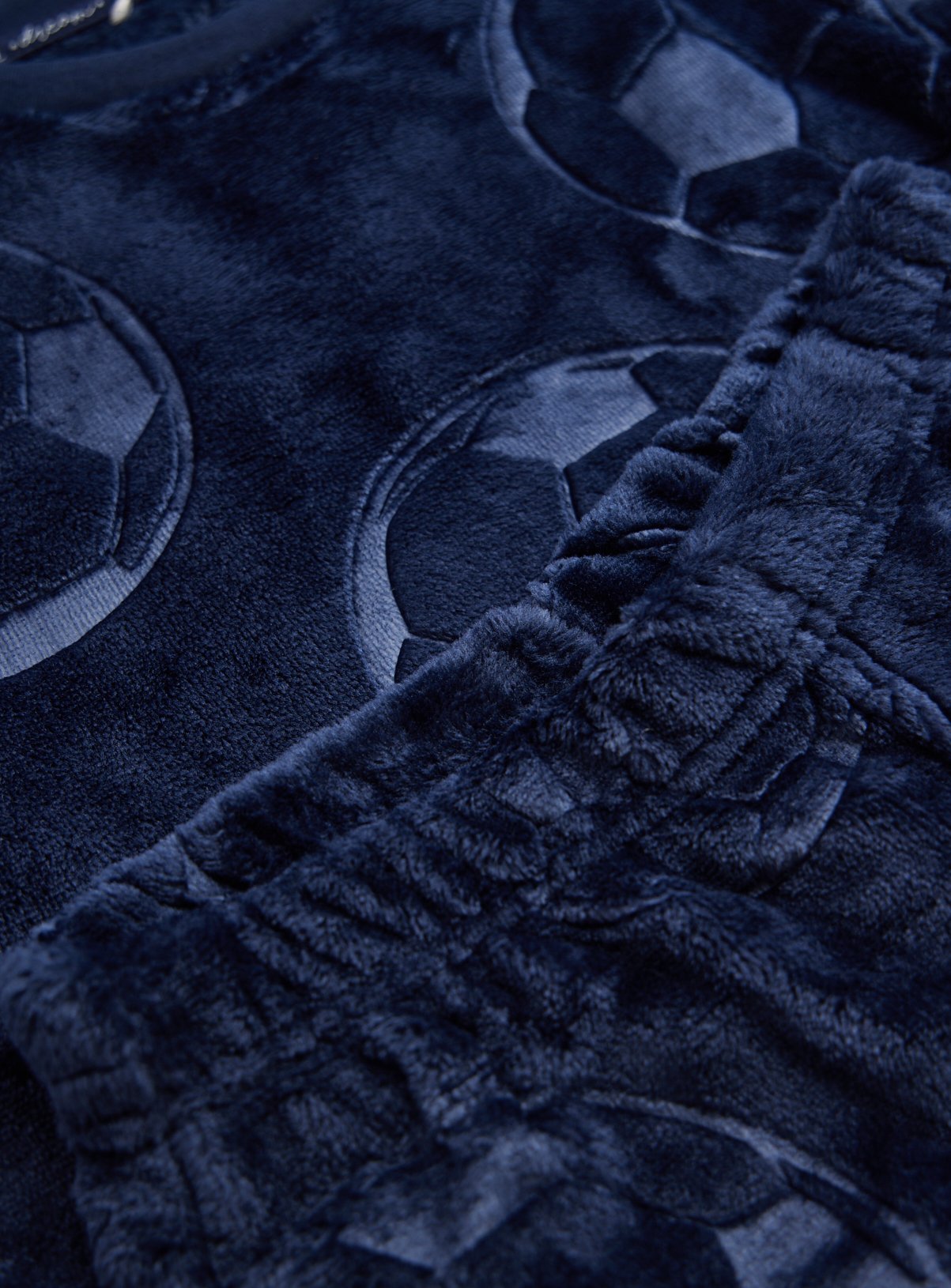 Navy Velour Football 2-Piece Pyjama Set 9-10 years - Image 2 thumbnail