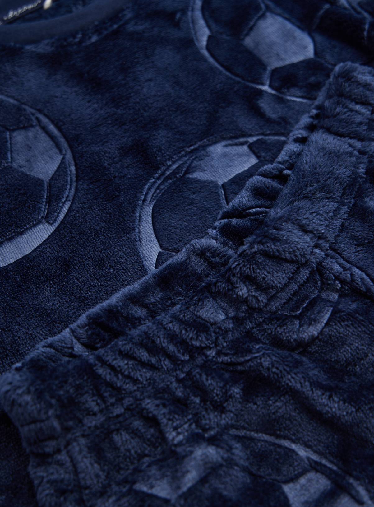 Navy Velour Football 2-Piece Pyjama Set 9-10 years - Image 2