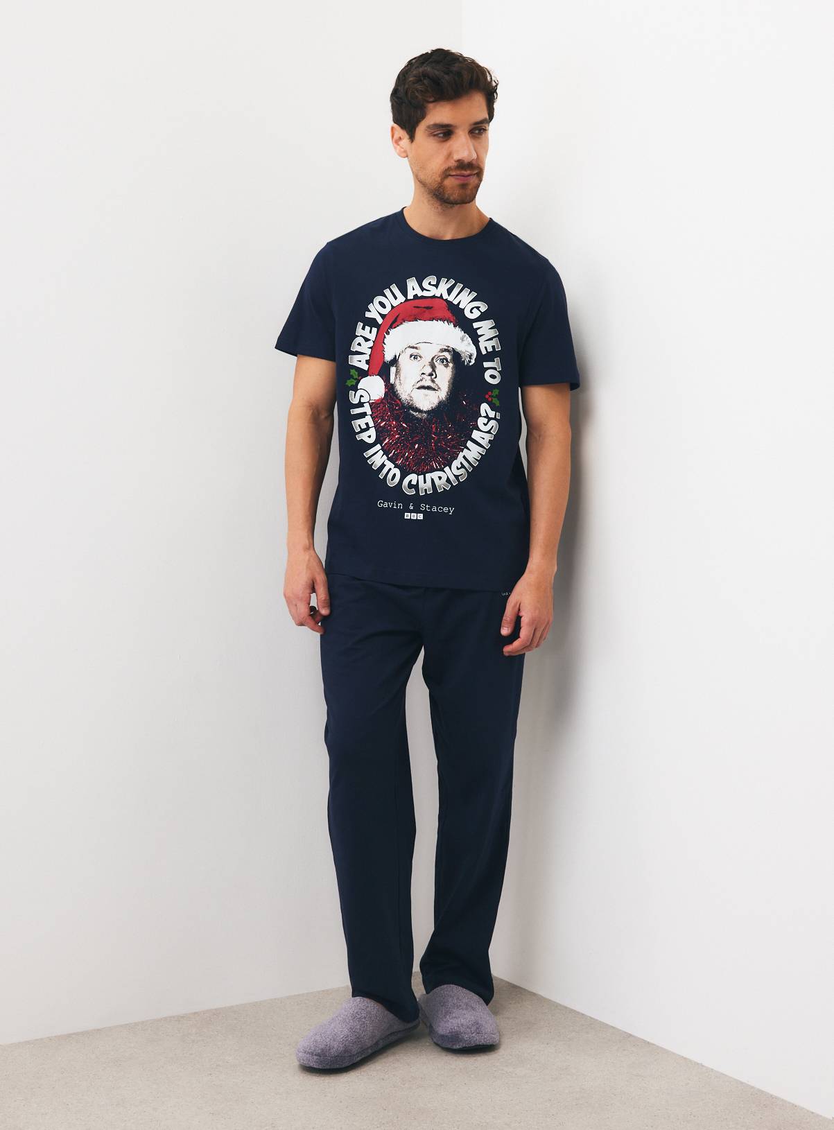 Christmas Gavin & Stacy Black Cotton Pyjama Set XL - Image 2