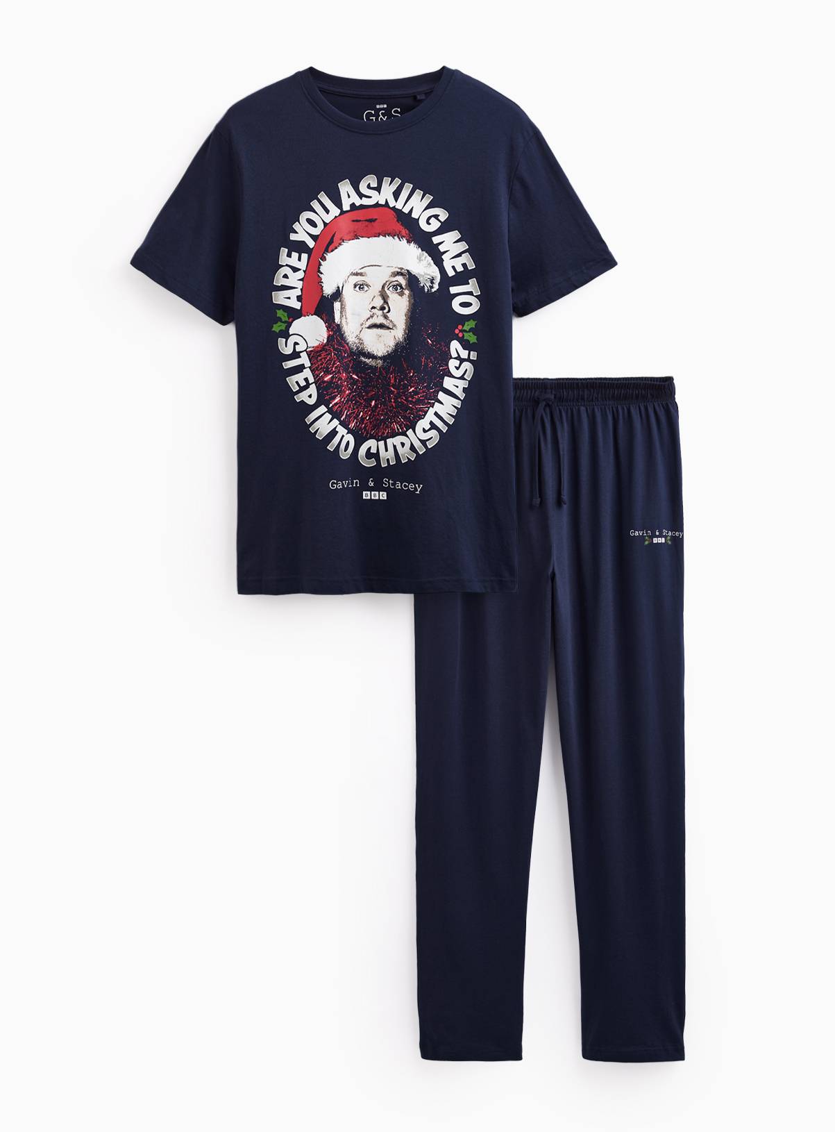 Christmas Gavin & Stacy Black Cotton Pyjama Set XL - Image 3