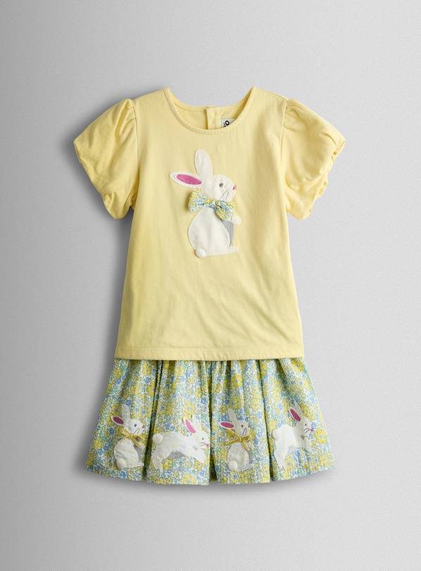 JOJO MAMAN BÉBÉ Bunny Applique Top And Printed Skirt Set 6-12 months