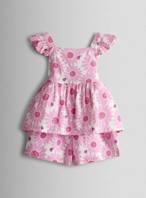 JOJO MAMAN BÉBÉ Floral 2 Piece Frill Shoulder Top And Short Set 18-24 months