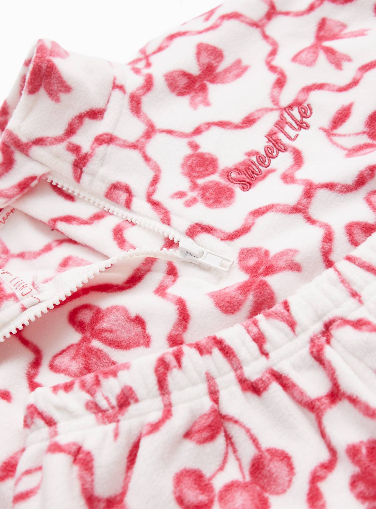 Polar Fleece Bow Print Cosy Pyjama Set 9-10 years - Image 2