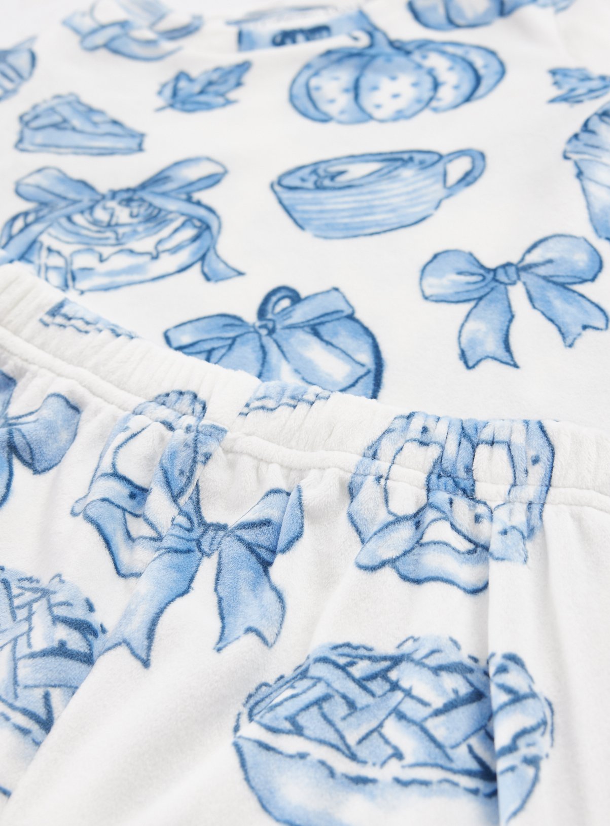 Blue Autumn Print Slinky Pyjama Set 9-10 years - Image 2 thumbnail