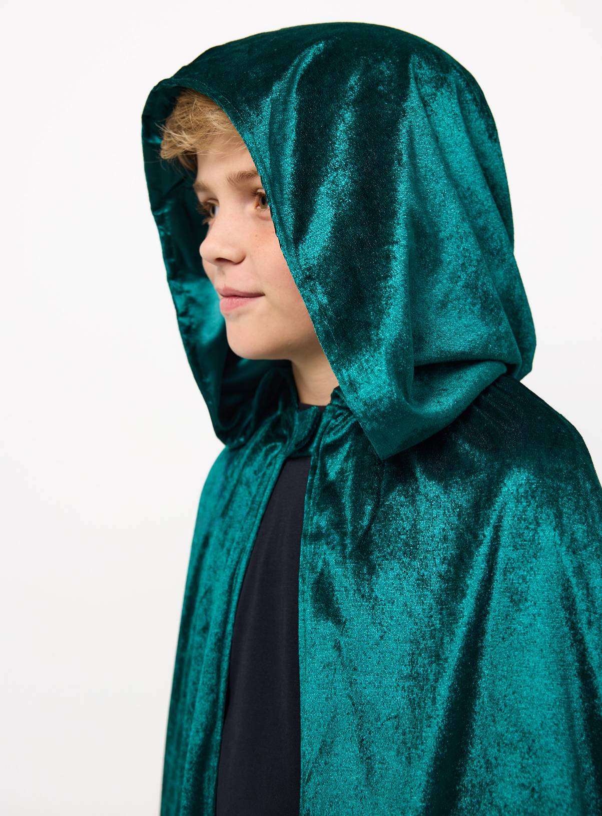Green Hooded Fancy Dress Cloak 10-12 years - Image 2
