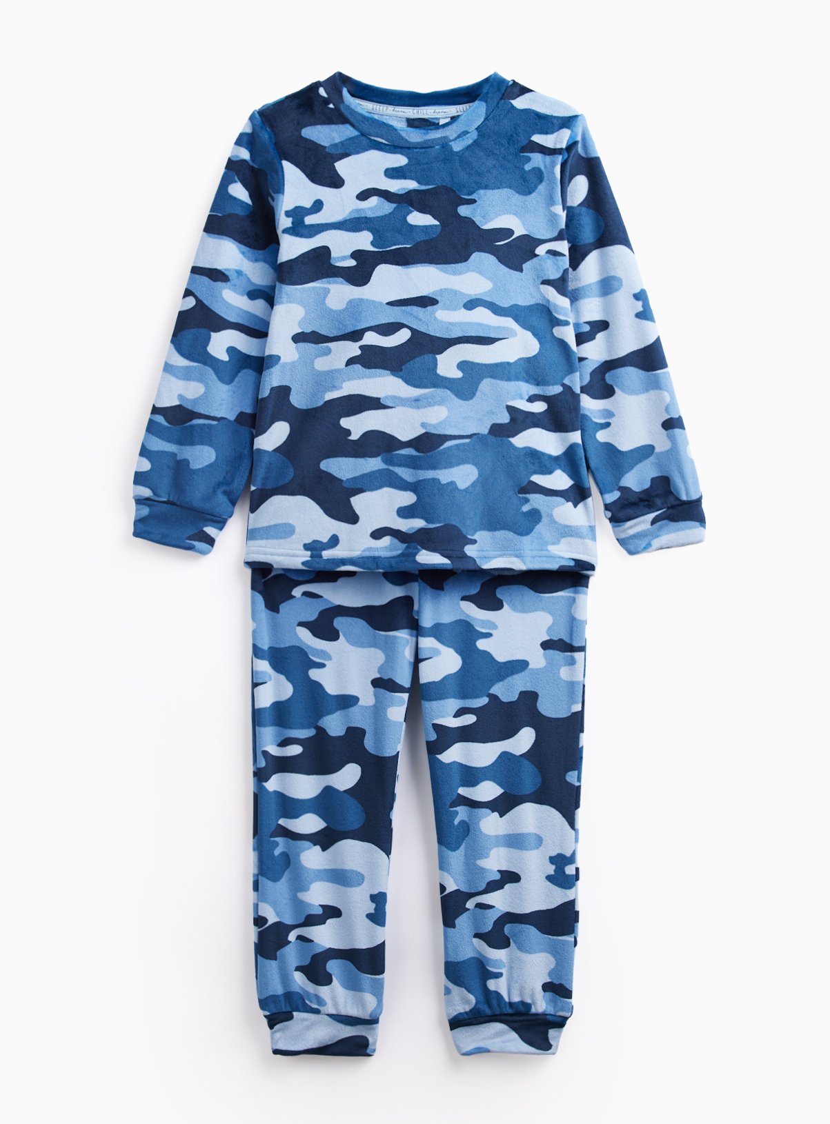 Blue Camo Slinky Pyjama Set 1-2 years - Image 1 thumbnail