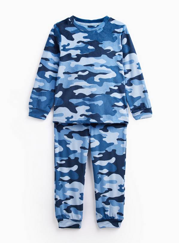 Blue Camo Slinky Pyjama Set 3-4 years