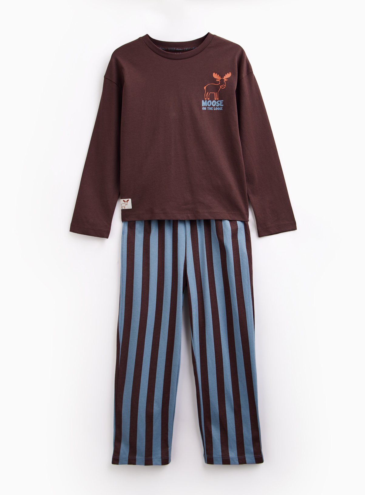 Red Moose Stripe Jersey Long Sleeve Pyjama Set 5-6 years - Image 2 thumbnail
