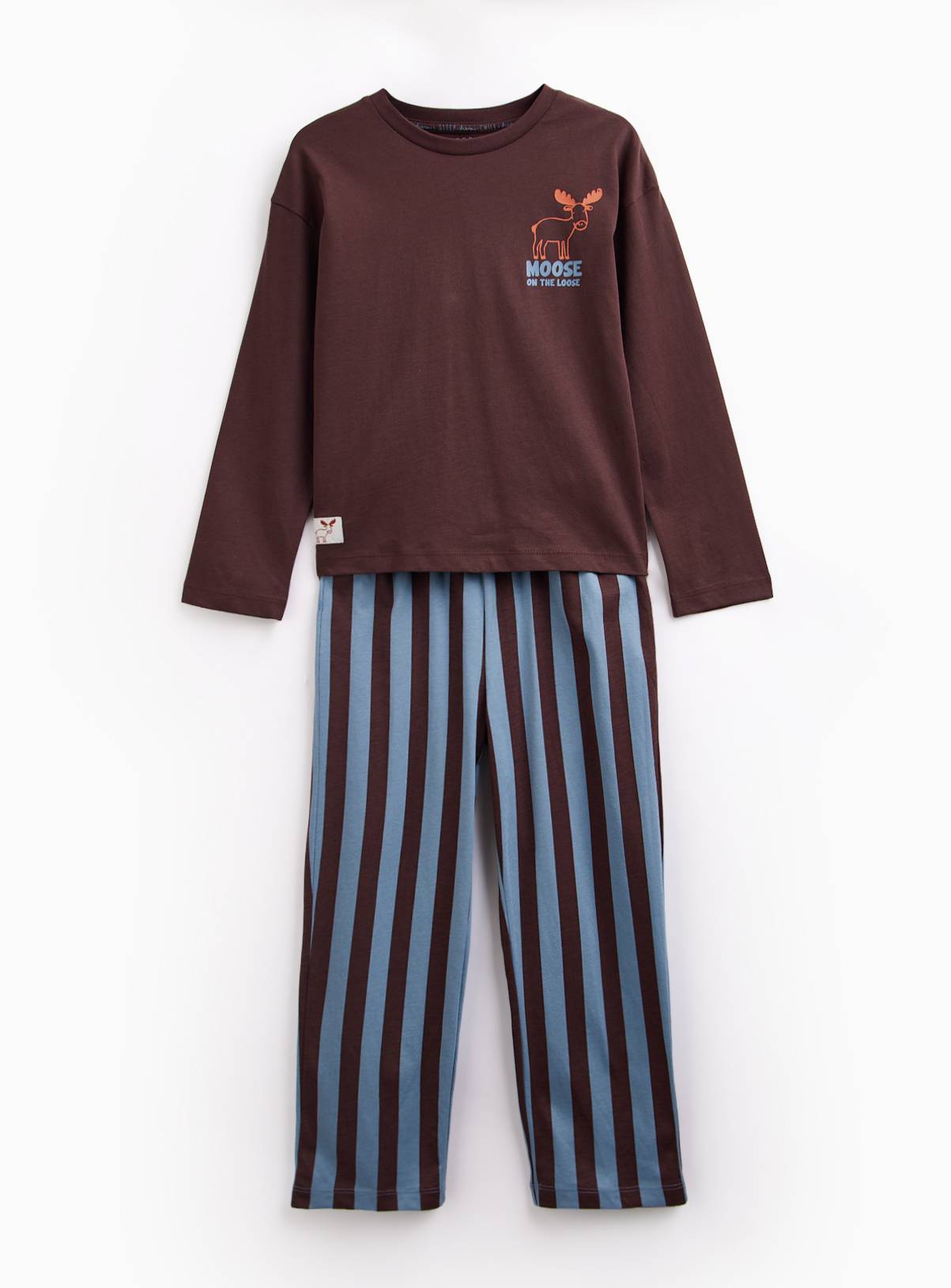 Red Moose Stripe Jersey Long Sleeve Pyjama Set 5-6 years - Image 2