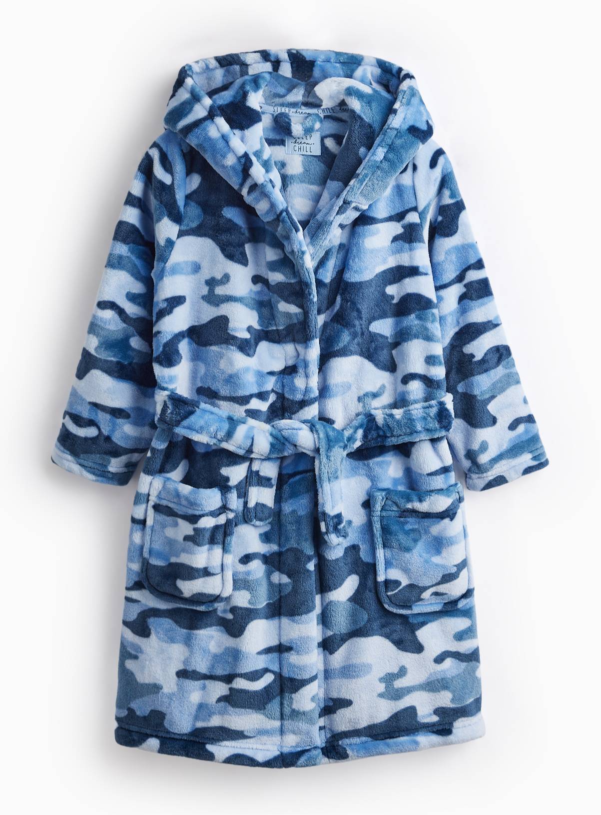Blue Camo Hooded Dressing Gown 1-2 years - Image 1