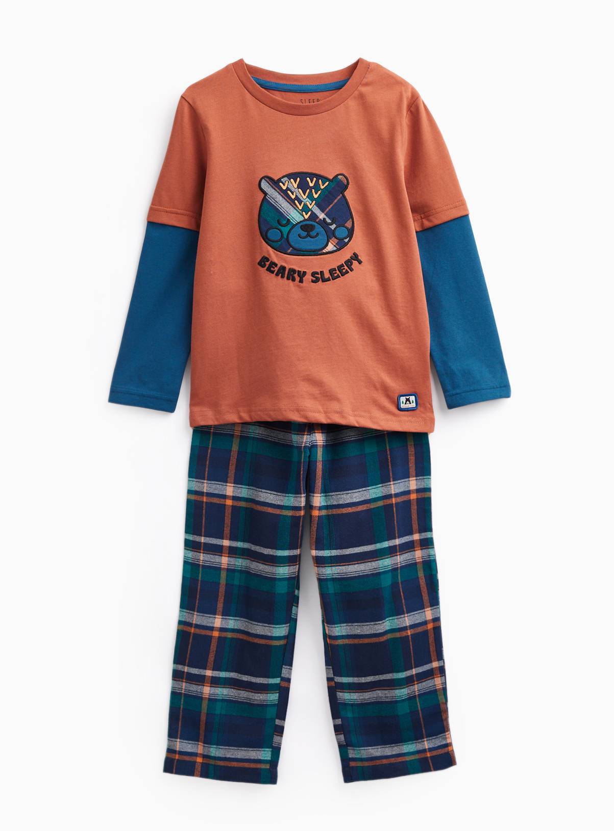 Beary Sleep Check Pyjama Set 2-Piece Set 4-5 years - Image 1