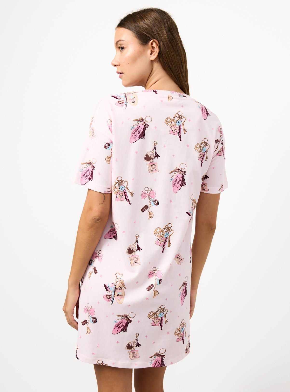 Keyring Charm Print Sleep T-Shirt XL - Image 4 thumbnail