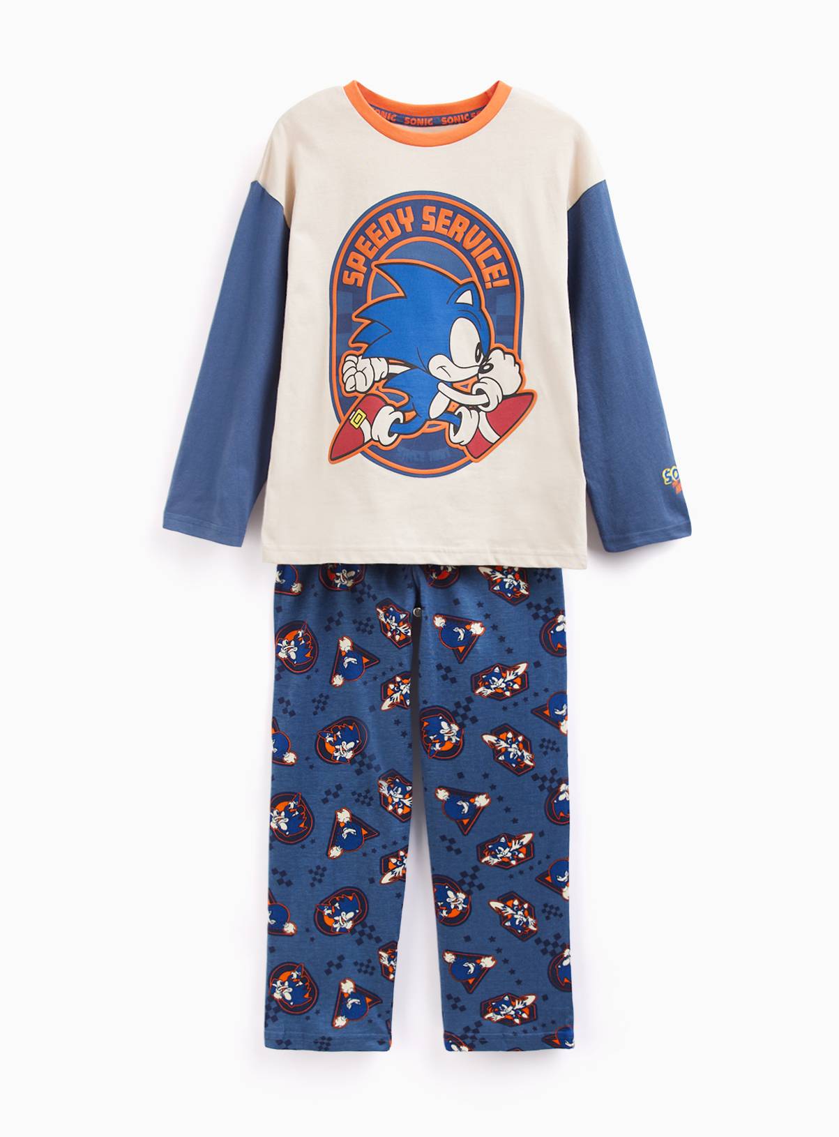 Blue Sonic the Hedgehog Pyjamas 2 Piece Set 10-11 years - Image 1