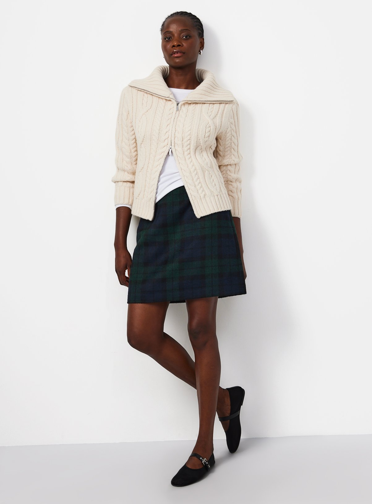 Navy Tartan Mini Skirt 16 - Image 2 thumbnail