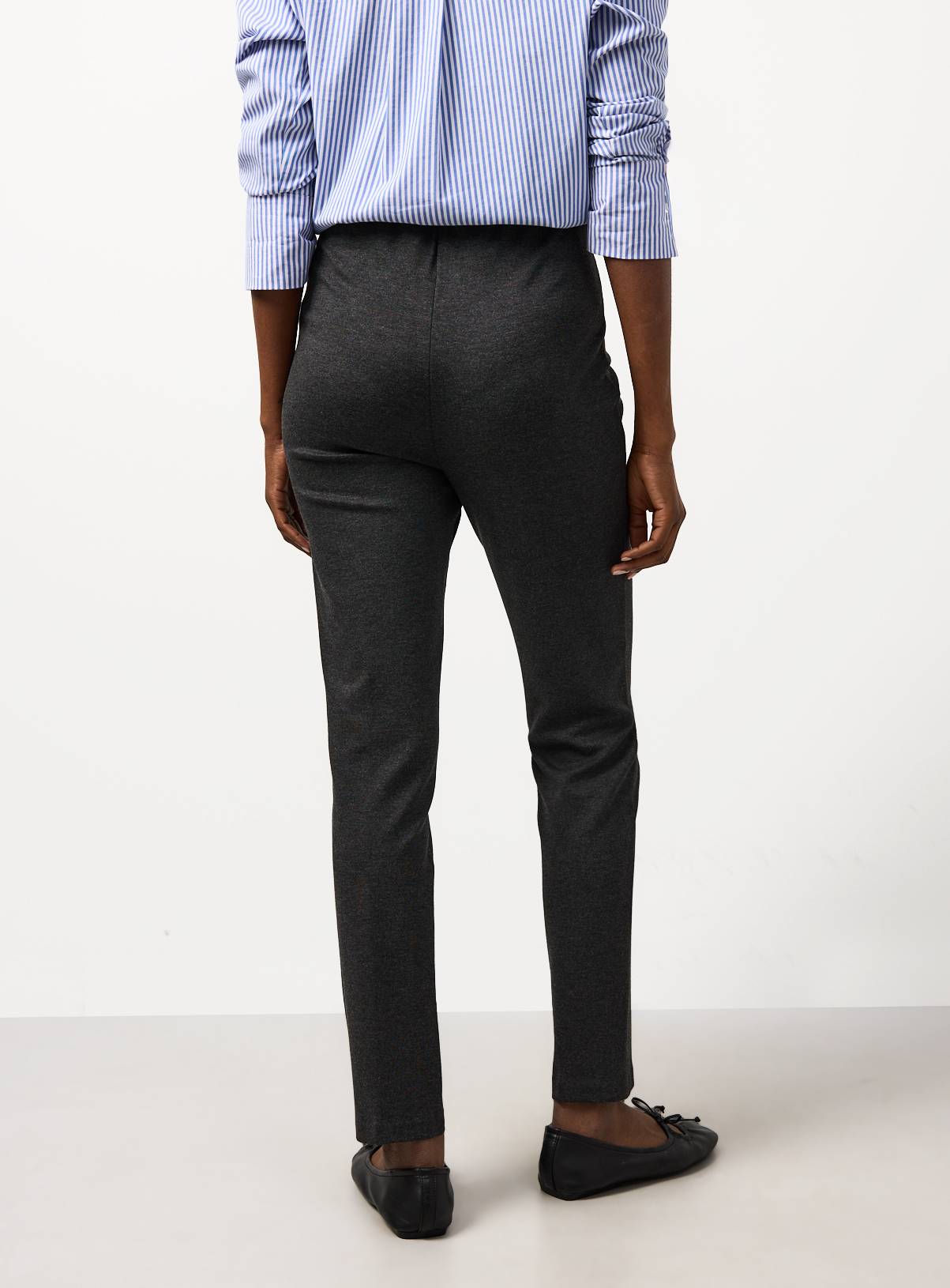 Charcoal Marl Ponte Tapered Trousers 12L - Image 4