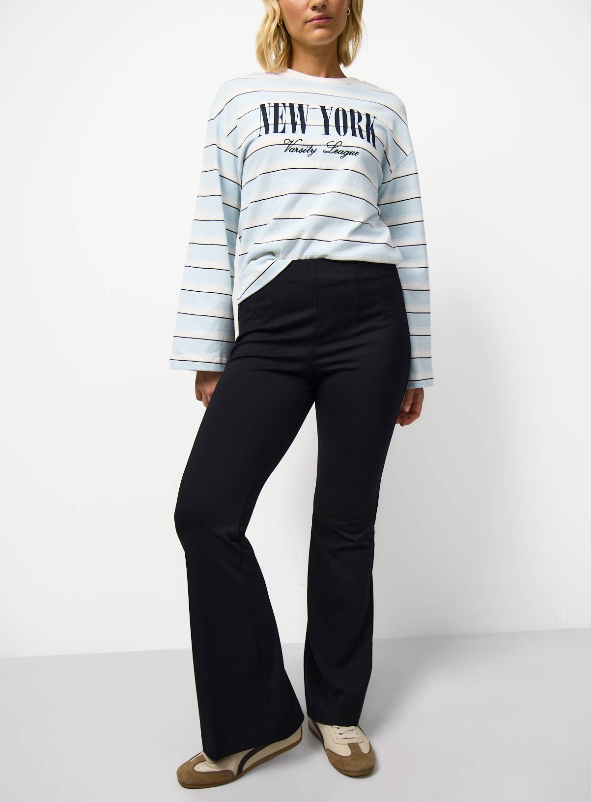 Black Ponte Flared Trousers 18L - Image 1