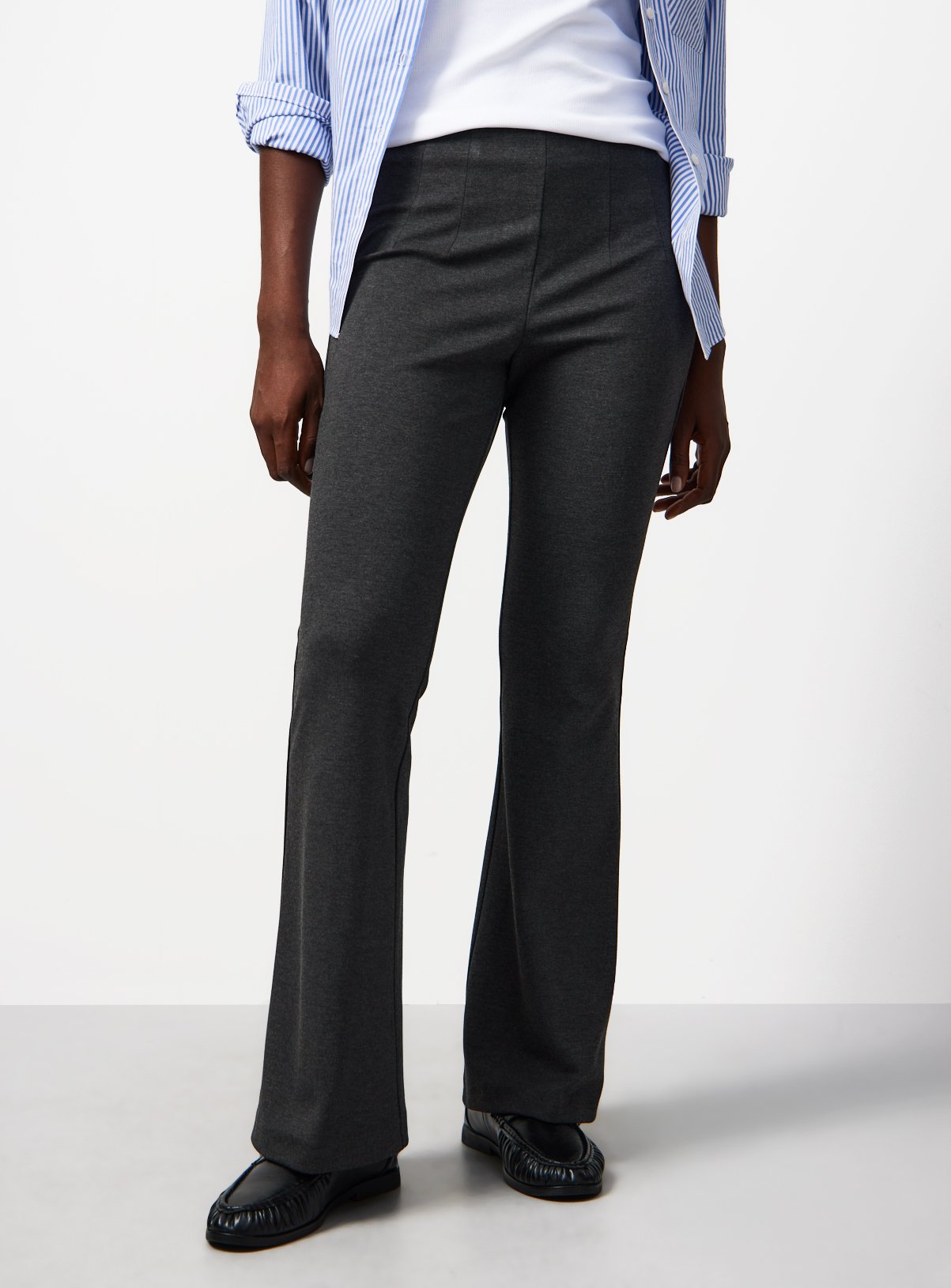 Charcoal Ponte Flared Trousers 12L - Image 1 thumbnail