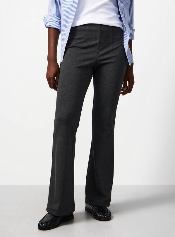 Charcoal Ponte Flared Trousers 12S