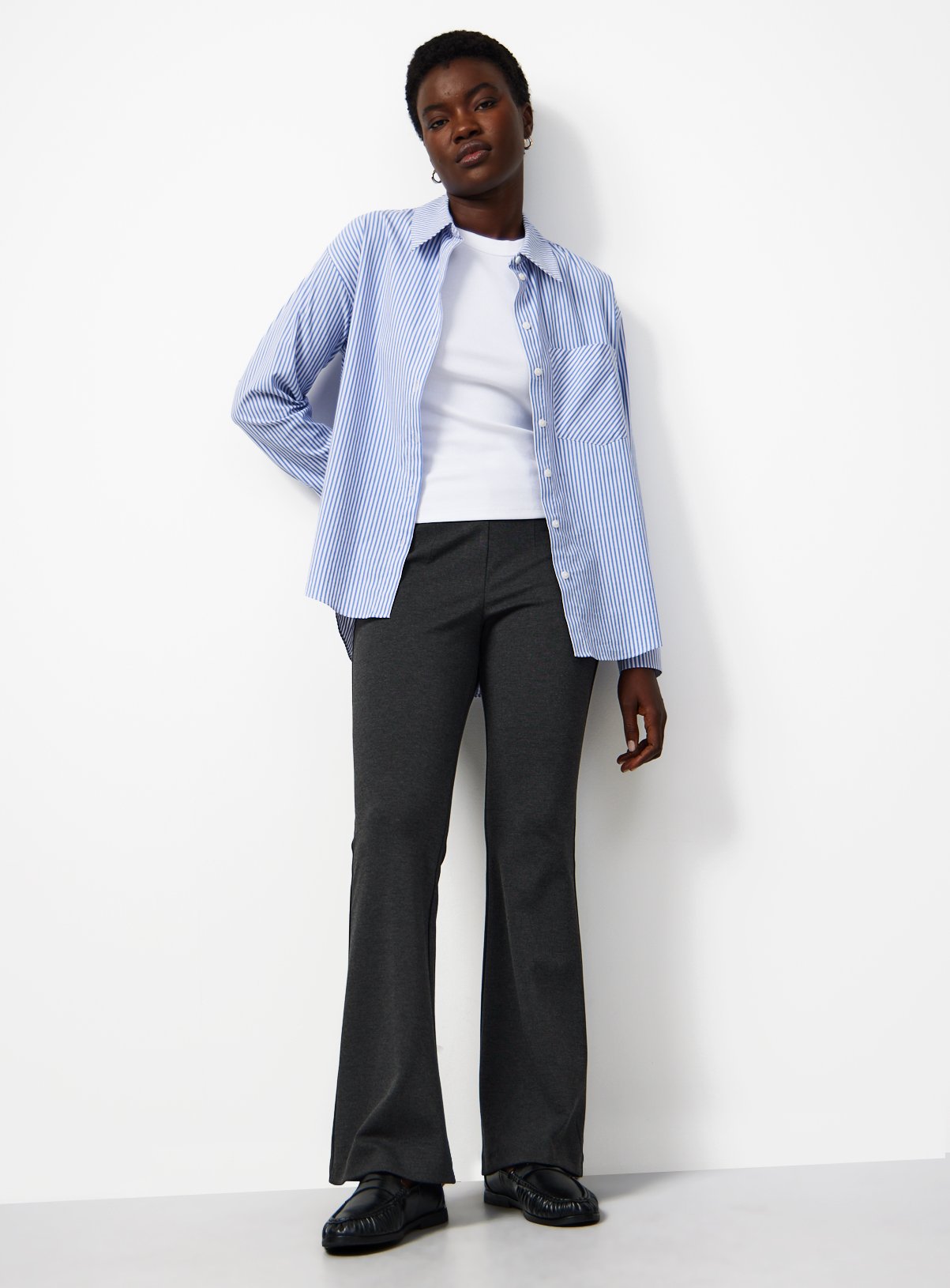 Charcoal Ponte Flared Trousers 12L - Image 2 thumbnail