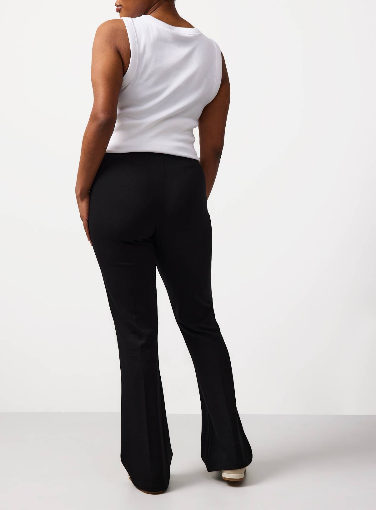 Black Jersey Flared Trousers 16 - Image 3