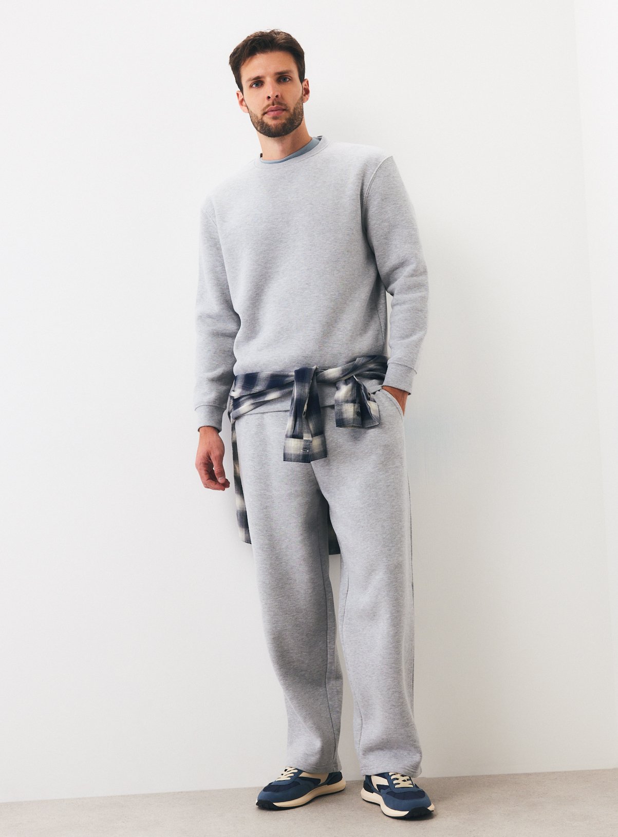 Grey Marl Drawstring Jogging Bottoms S - Image 2 thumbnail