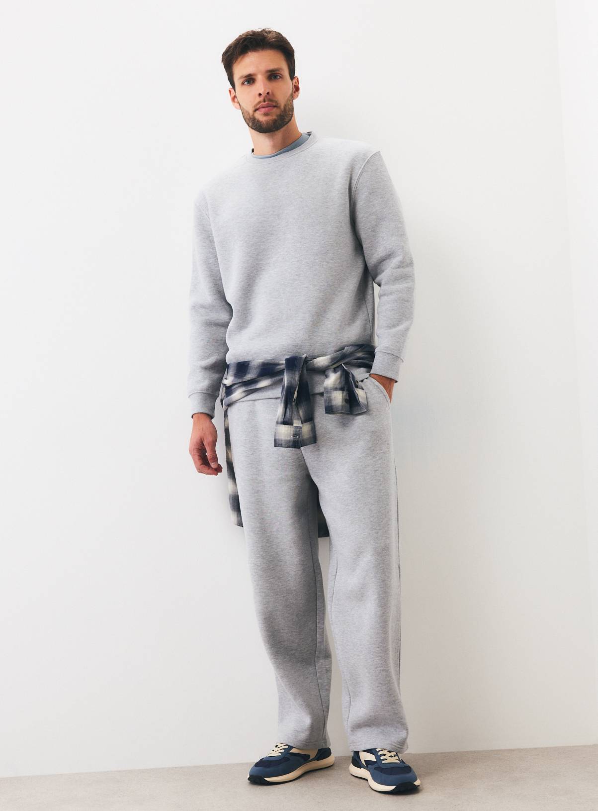 Grey Marl Drawstring Jogging Bottoms S - Image 2