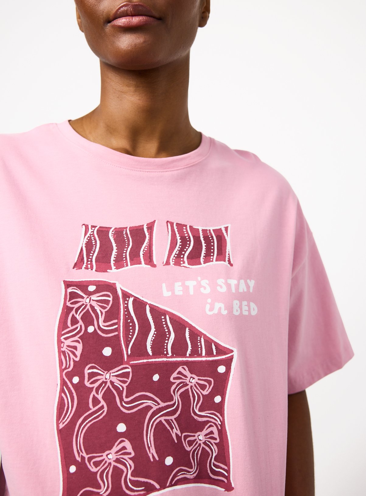 Pink Bow Jersey Pyjamas XL - Image 3 thumbnail