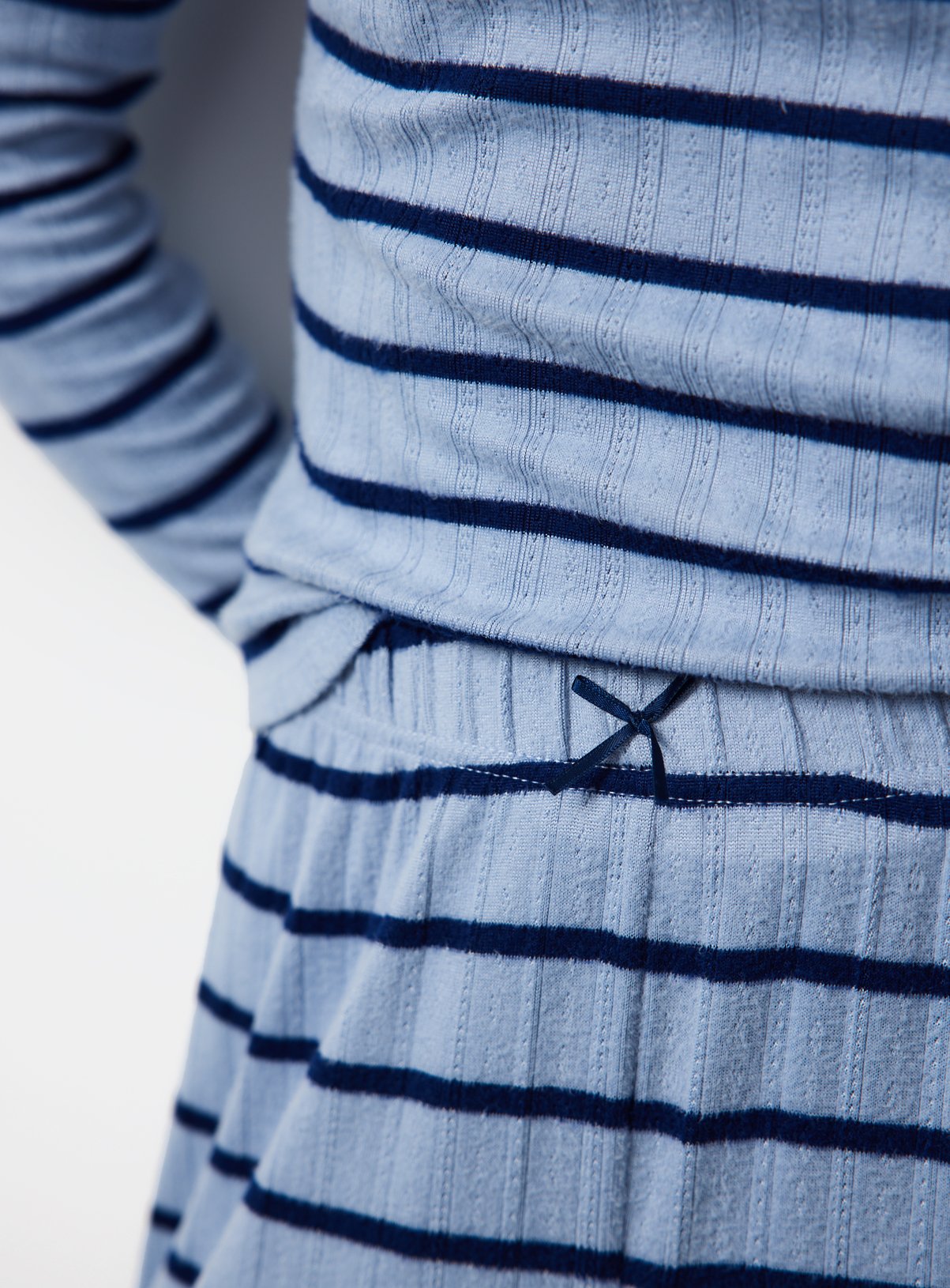 Blue Stripe Pointelle Pyjamas XXL - Image 3 thumbnail