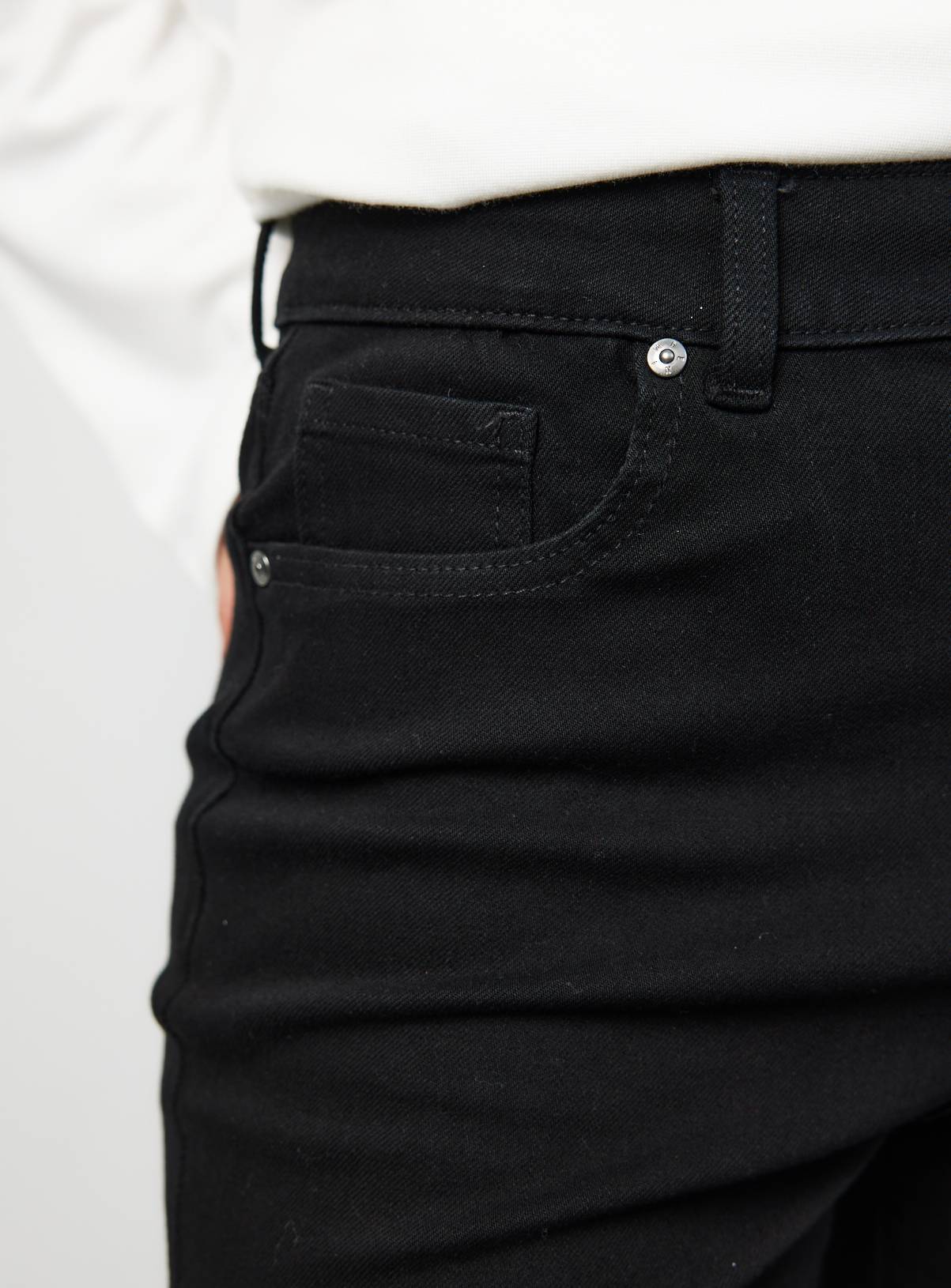 Black Denim Slim Flare High Rise Jeans 16S - Image 3