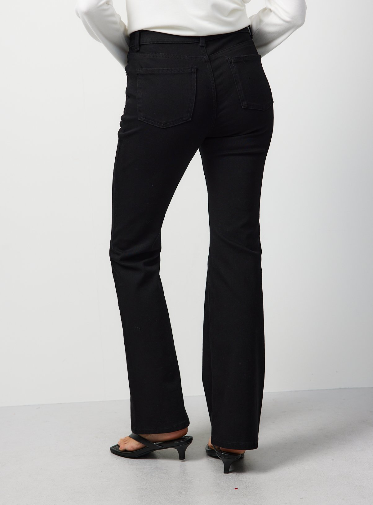 Black Denim Slim Flare High Rise Jeans 16S - Image 4 thumbnail