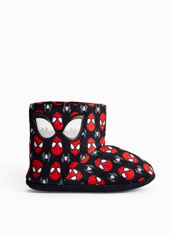Red & Black Spider-Man Bootee Slippers 8-9 Infant