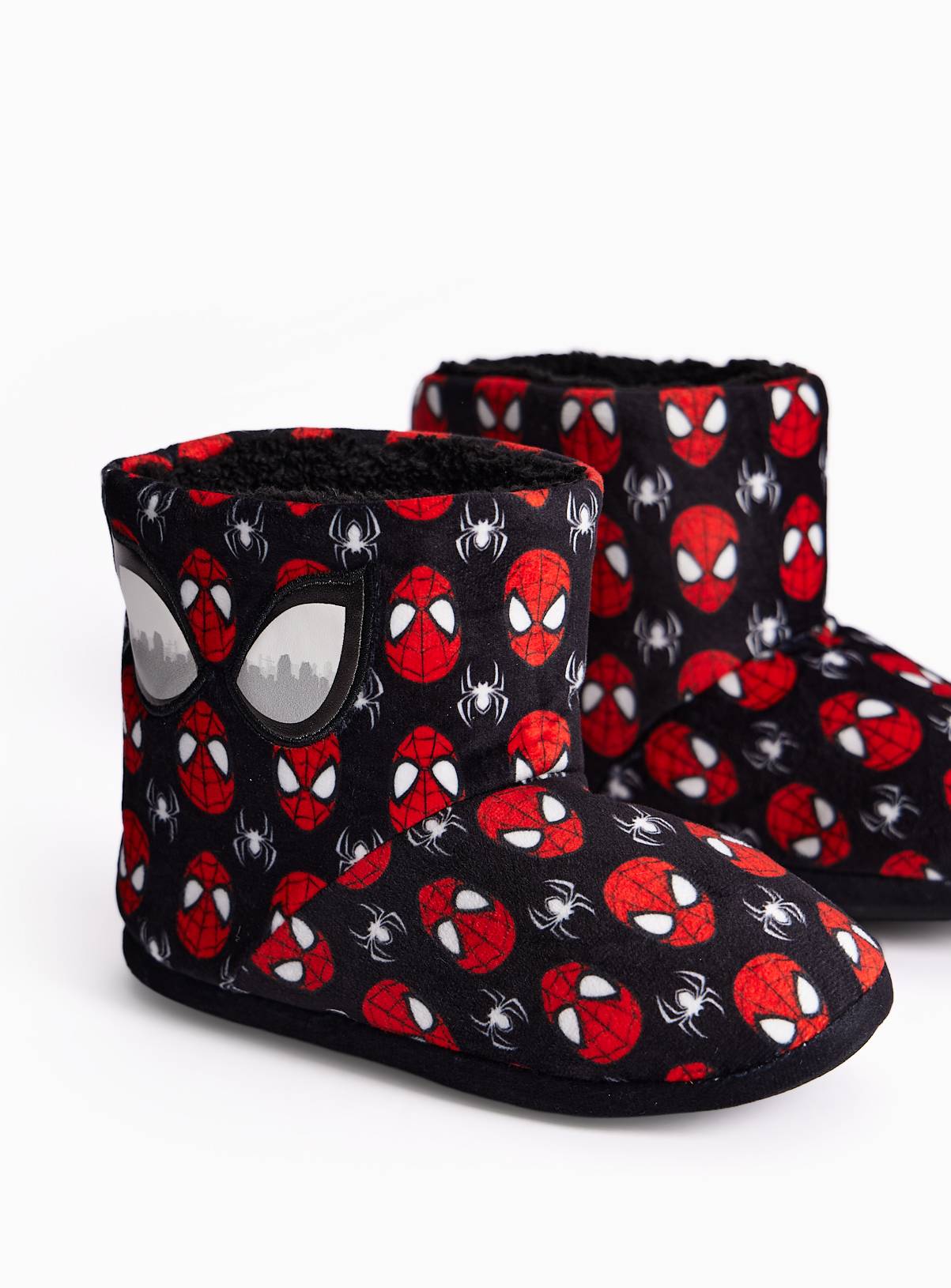Red & Black Spider-Man Bootee Slippers 6-7 Infant - Image 2