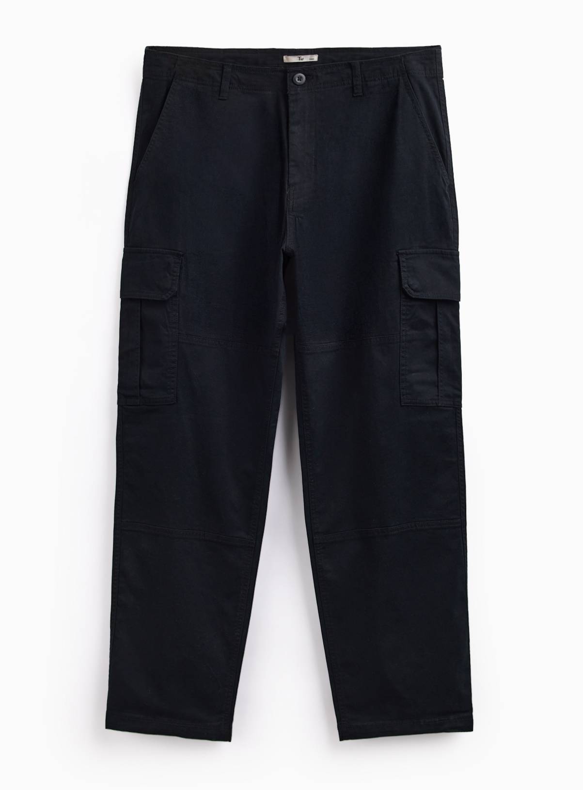 Black Cargo Trousers 32R - Image 3