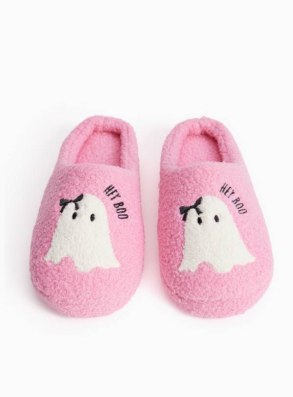 Pink Ghost Mule Slippers S