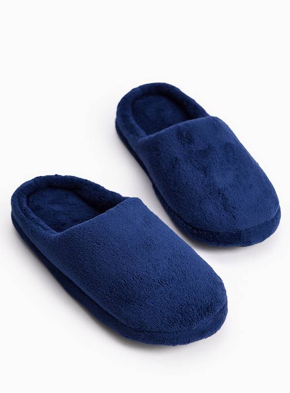 Navy Borg Mule Slippers S