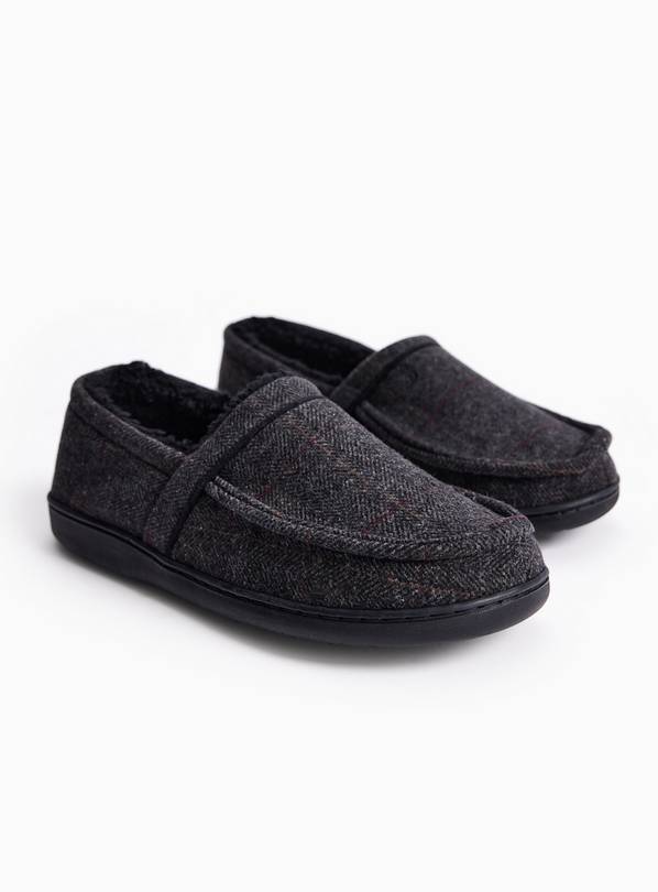 Grey Felt-Look Slippers  7