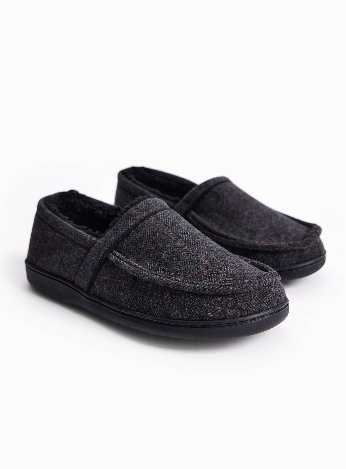 Grey Felt-Look Slippers  7 - Image 1