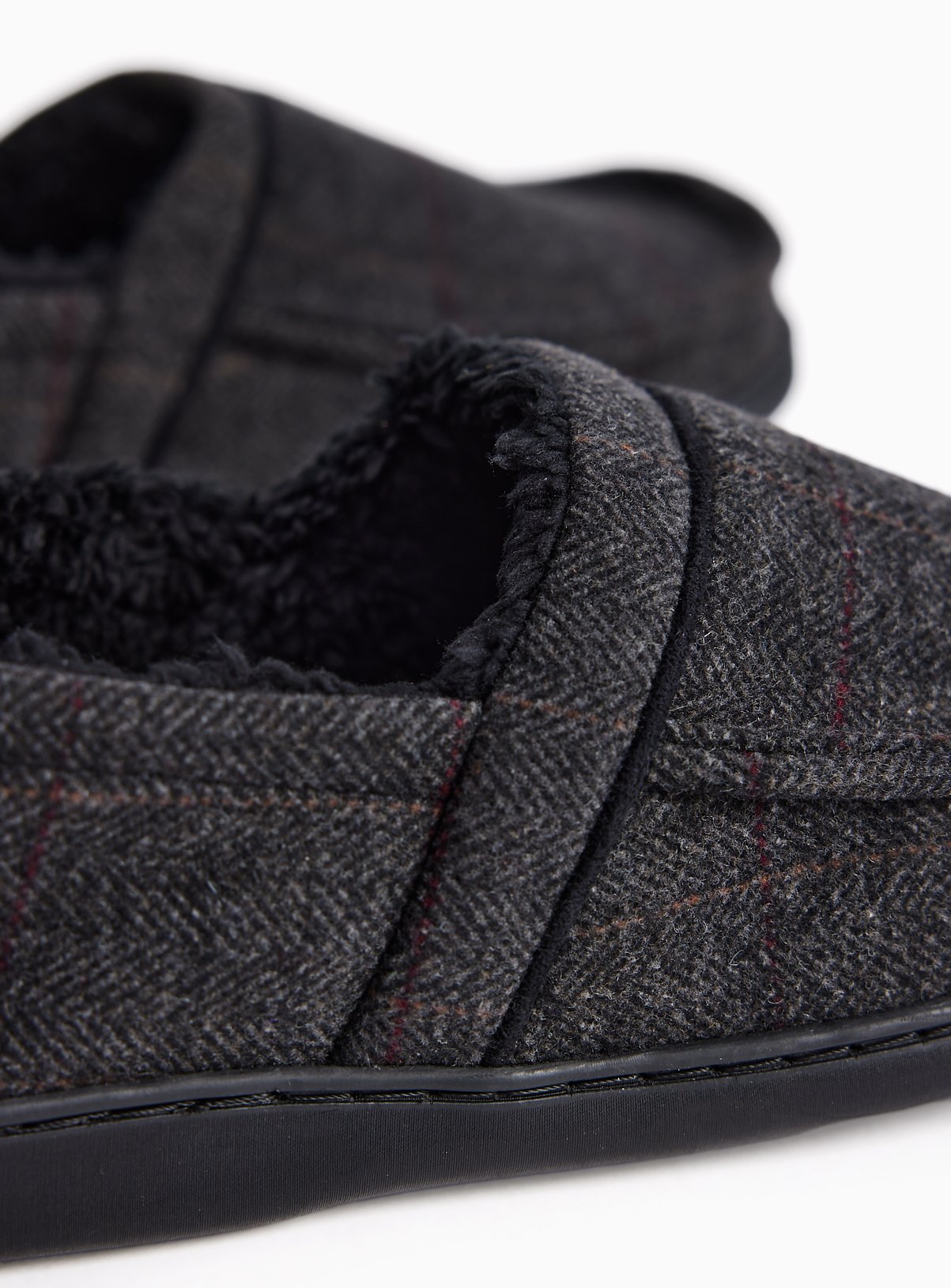 Grey Felt-Look Slippers  7 - Image 3 thumbnail