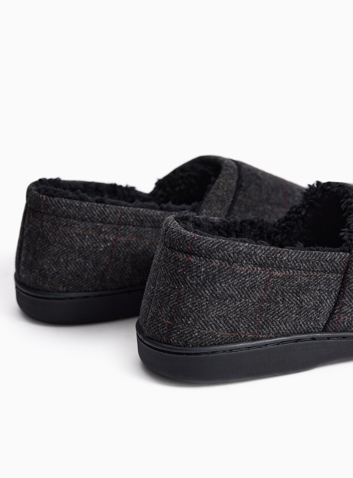 Grey Felt-Look Slippers  7 - Image 4 thumbnail