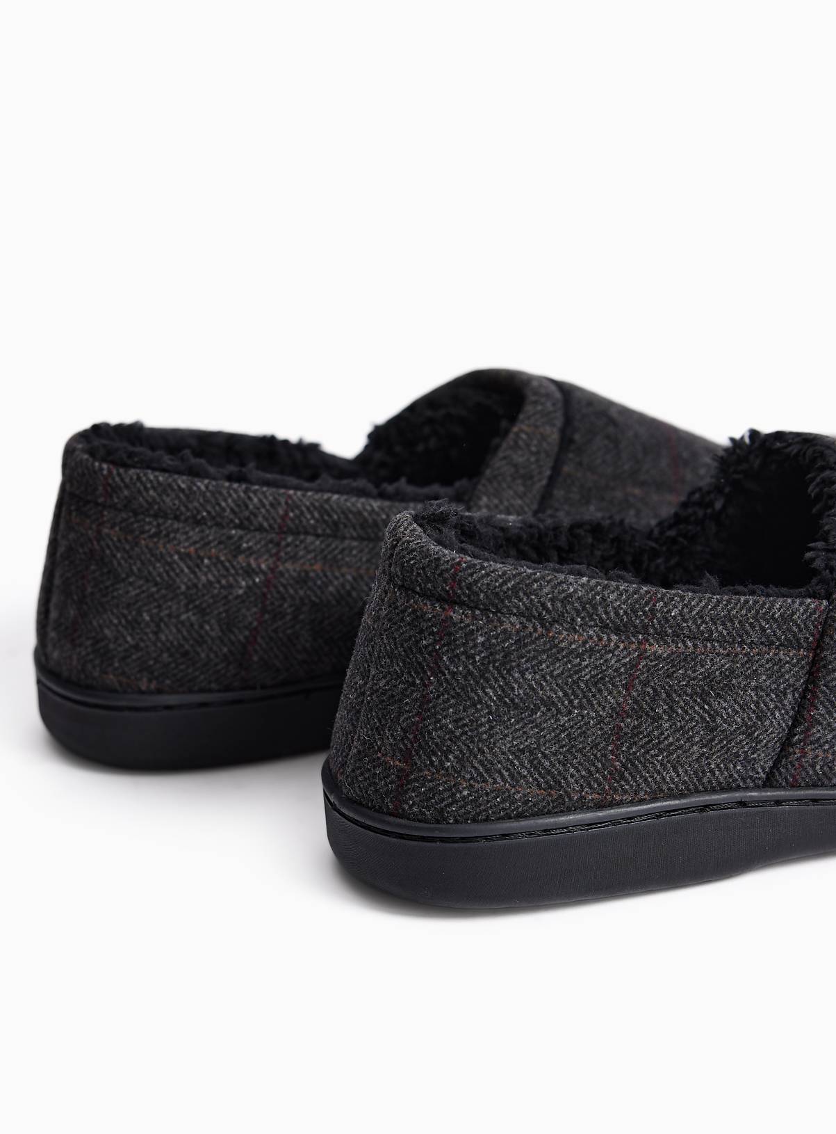 Grey Felt-Look Slippers  7 - Image 4