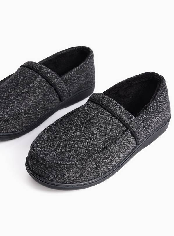 Grey Herringbone Slippers 9