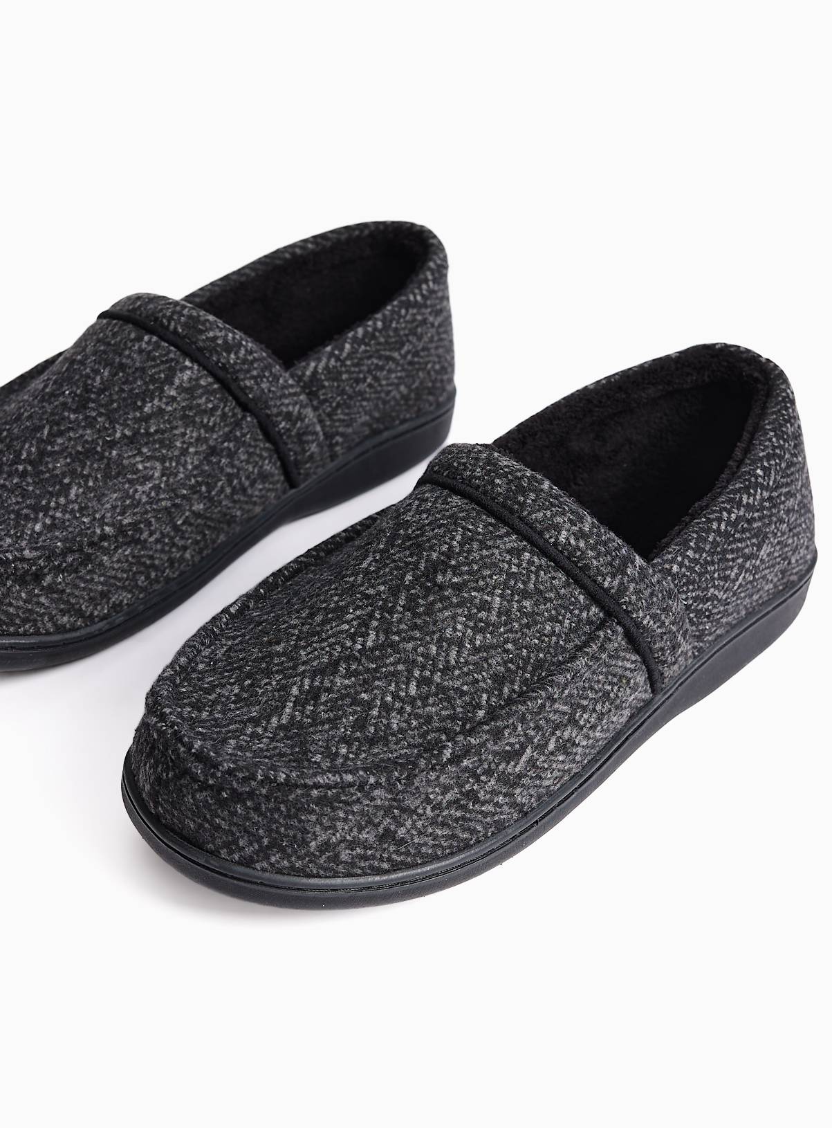 Grey Herringbone Slippers 9 - Image 1