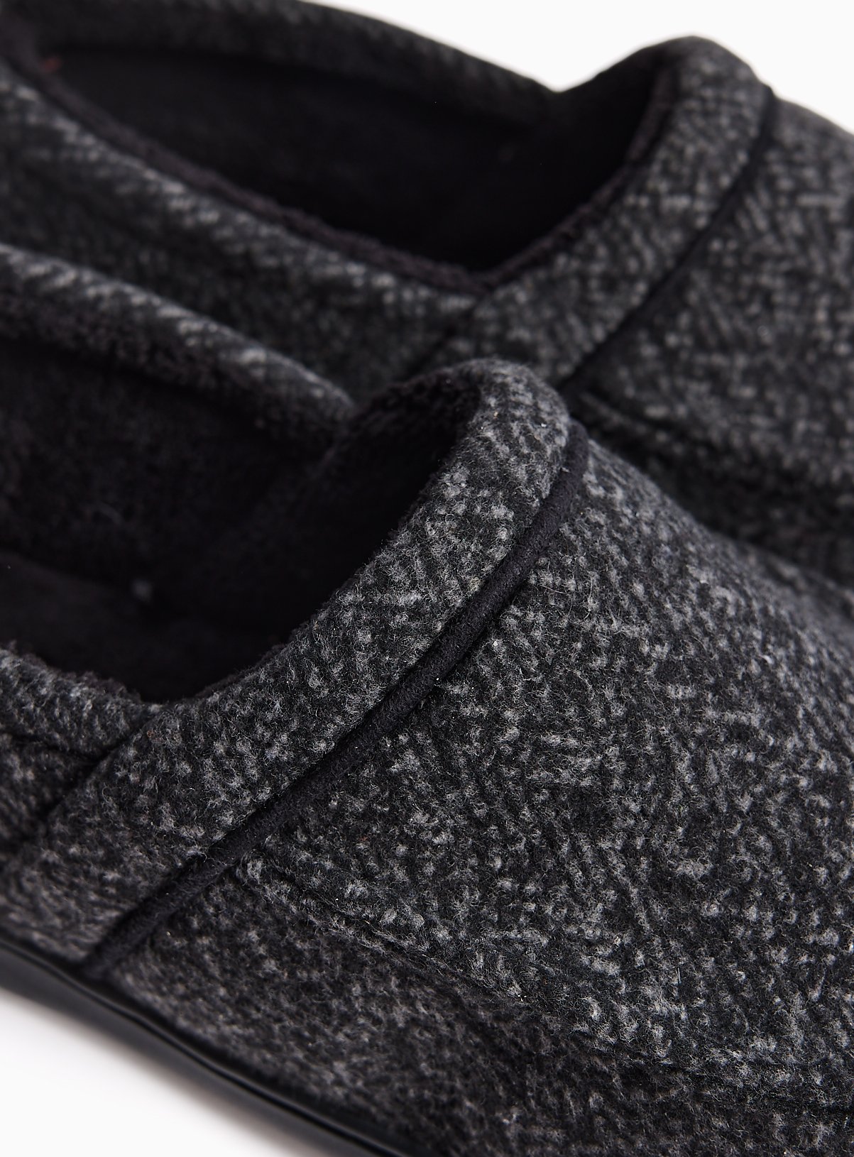 Grey Herringbone Slippers 9 - Image 4 thumbnail