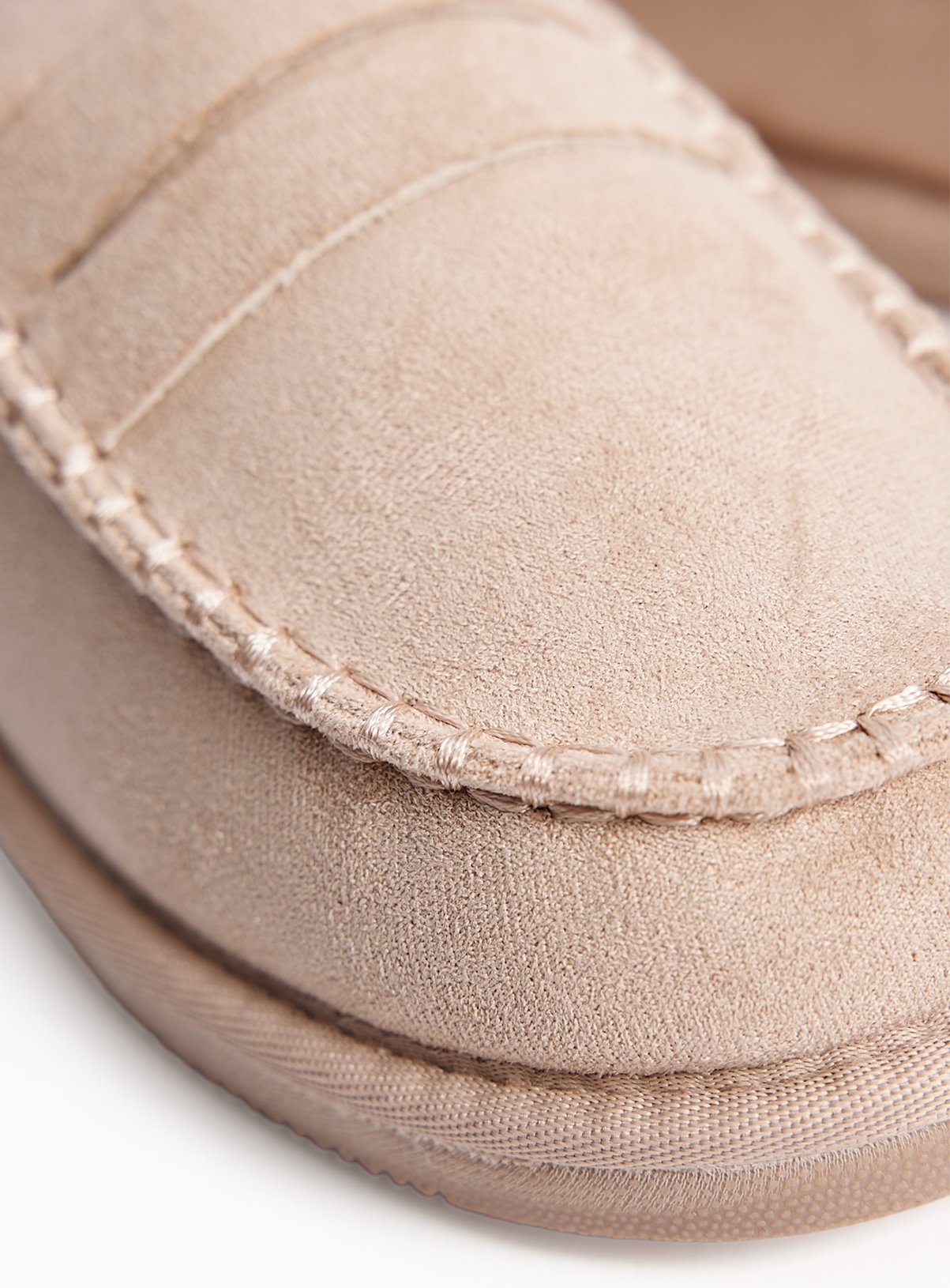 Microfibre Apron Stitch Detail Mule Slippers L - Image 3 thumbnail