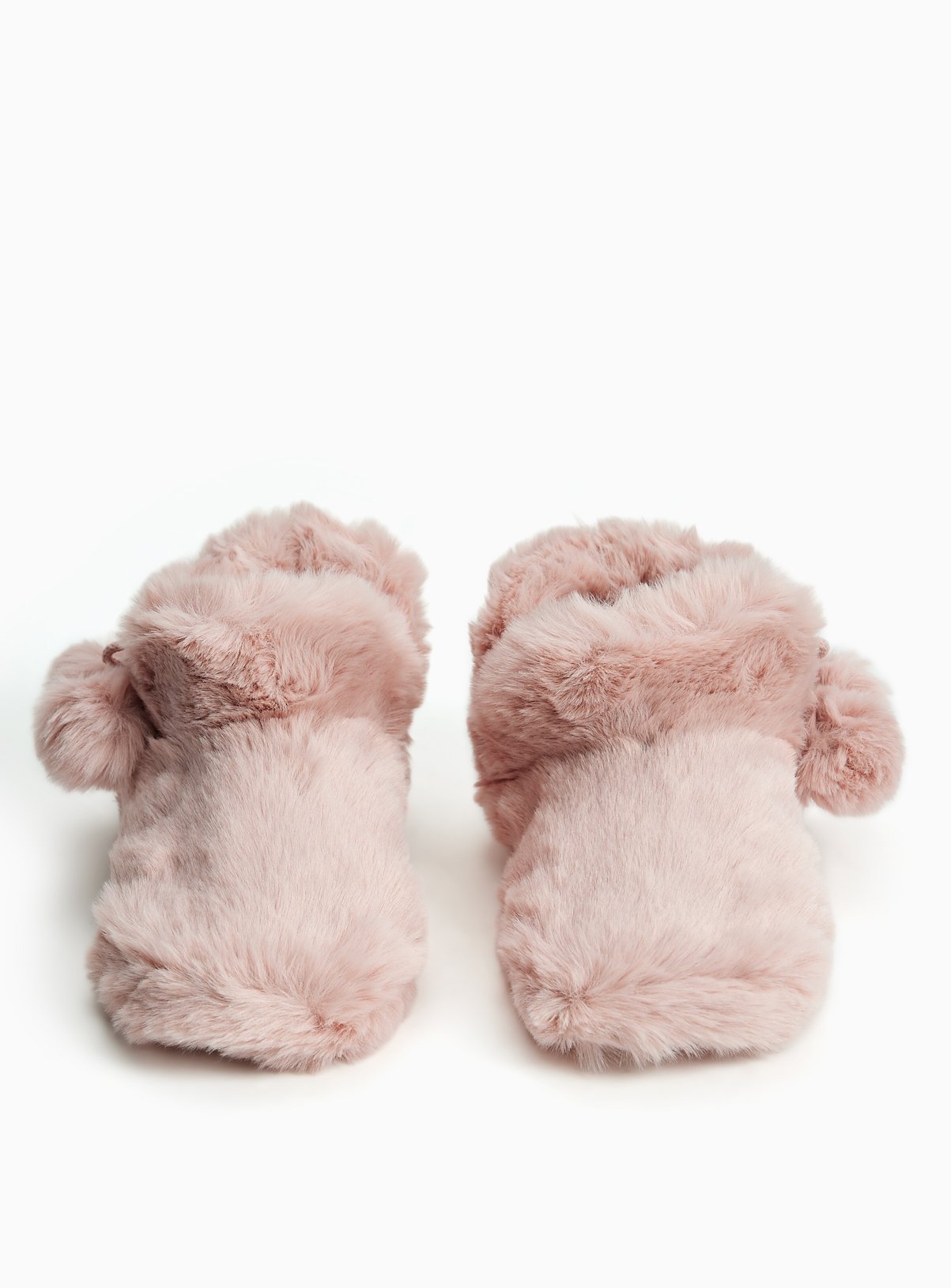 Pink Plush Bootie Slippers with Toggles S - Image 2 thumbnail
