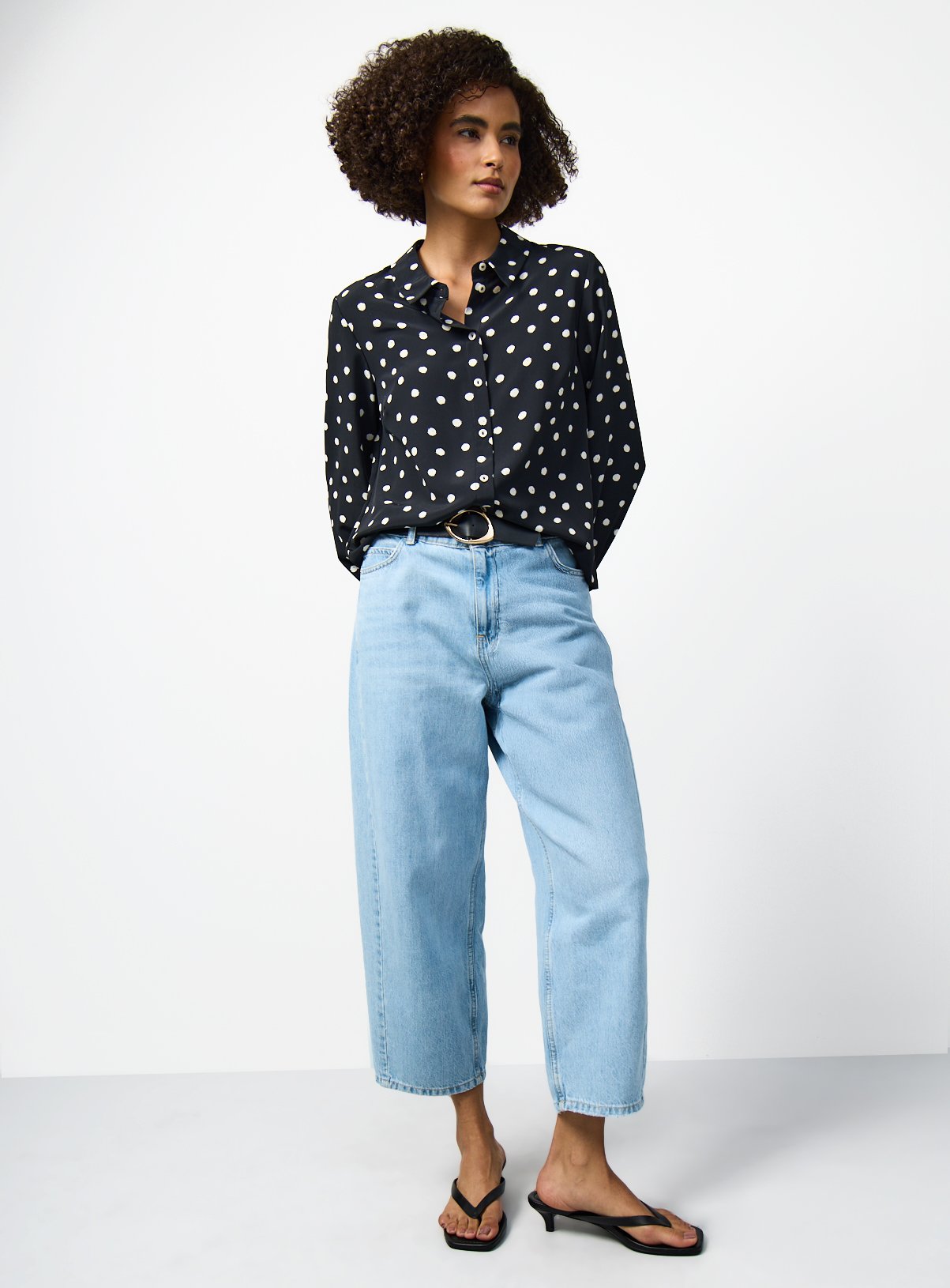 Mono Polka Dot Polyester Regular Fit Shirt 6 - Image 2 thumbnail